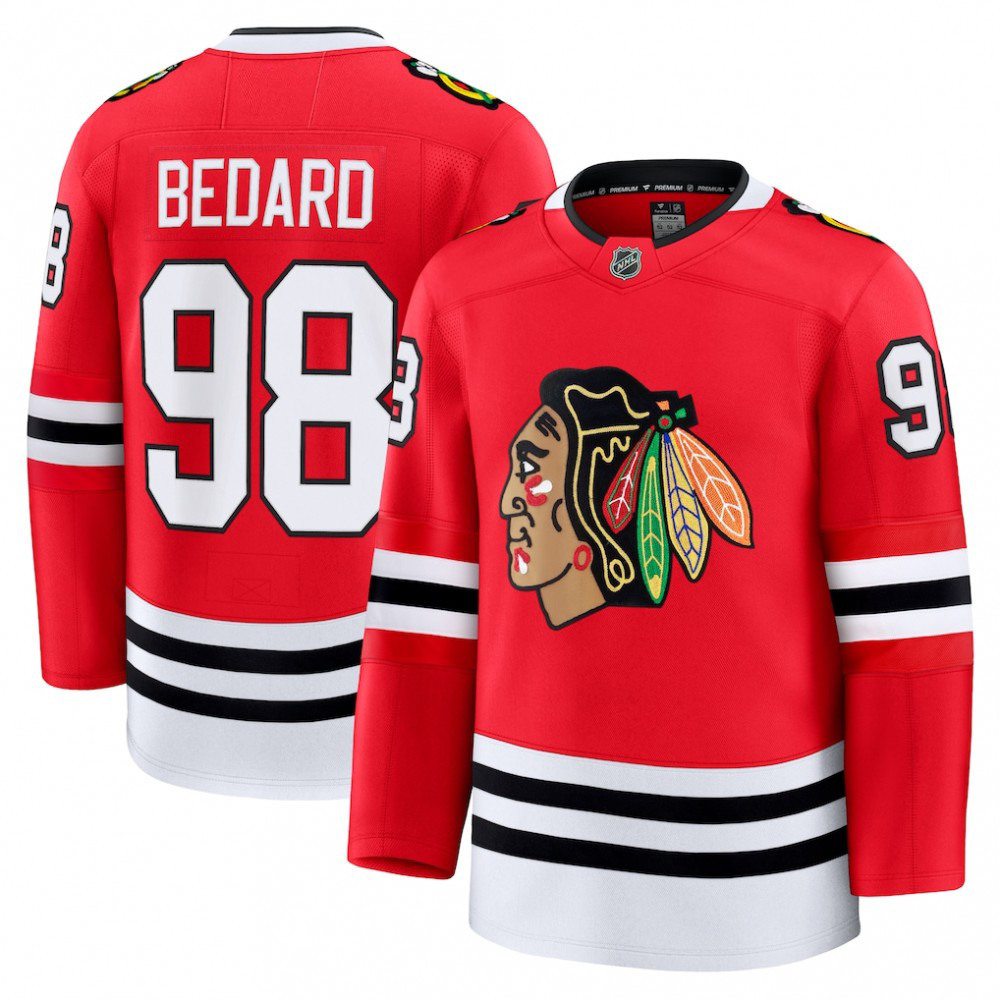 Connor Bedard Chicago Blackhawks Home Premium Jersey - Red-Pro Kit Vault | Brand New 26/27 Sports Jerseys